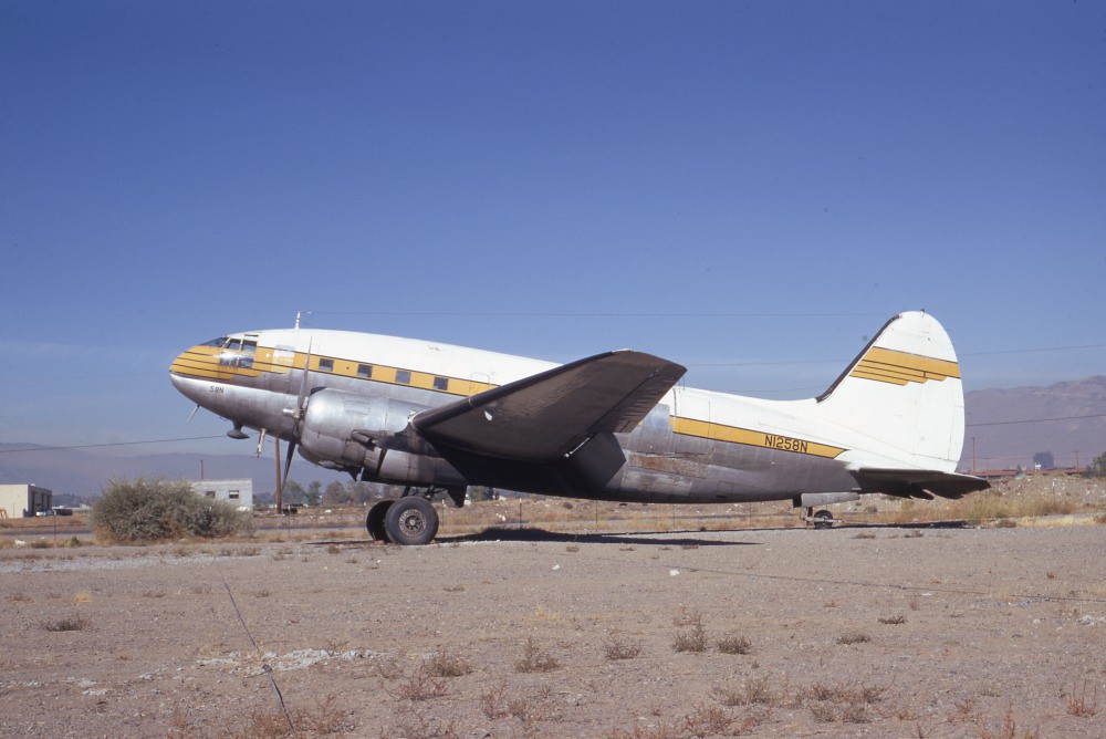 Curtiss C-46F cn 22556 44-78733 N1258N Reno 23Sep66 [Peter B.Lewis via RJF]