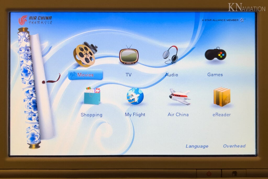 Air China A330-300 In-Flight Entertainment