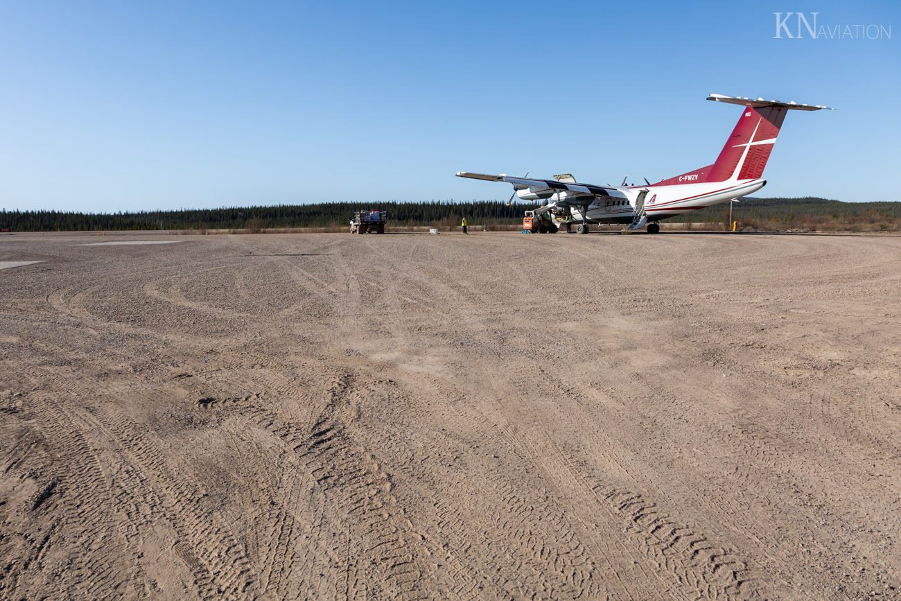 Air Tindi Dash 7 on an Unpaved Runway