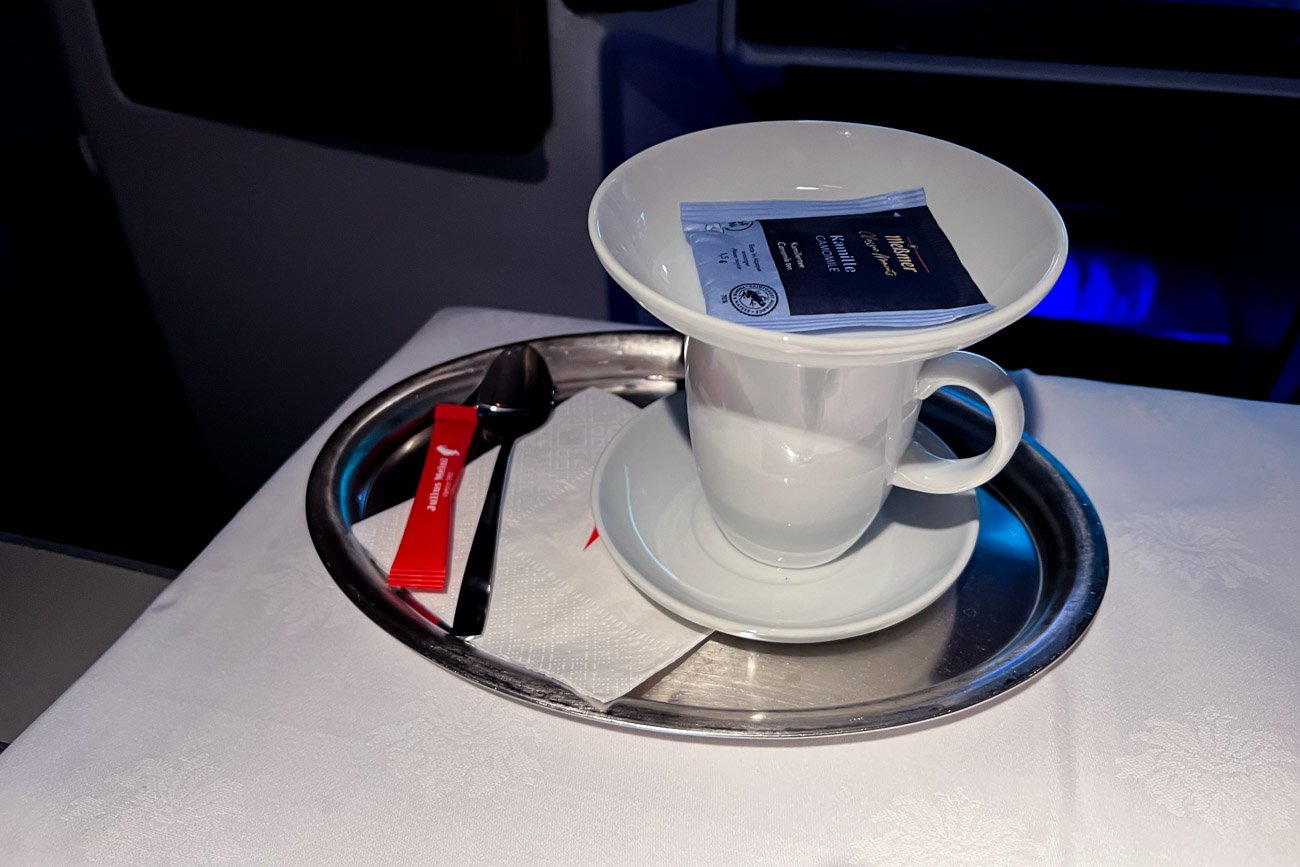 Austrian Airlines Business Class Dinner