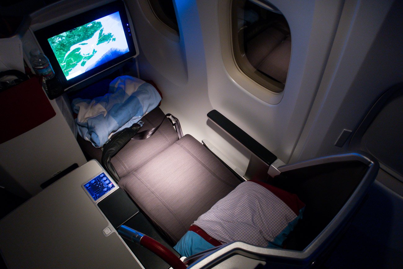 Austrian Airlines 767 Business Class Bed