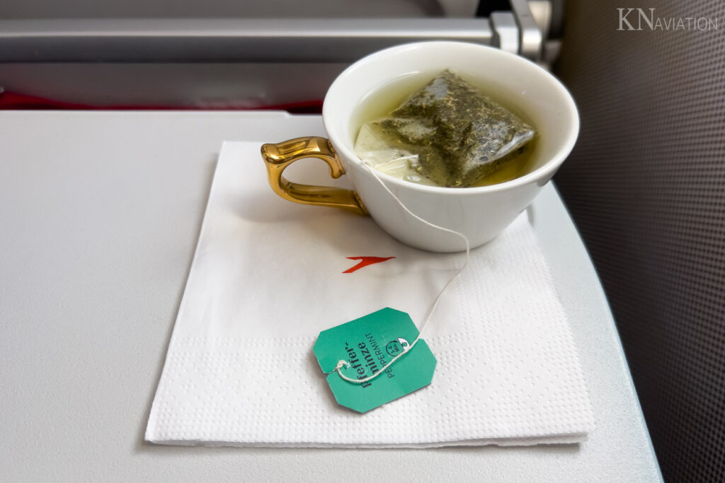 Austrian E195 Business Class Meal Service