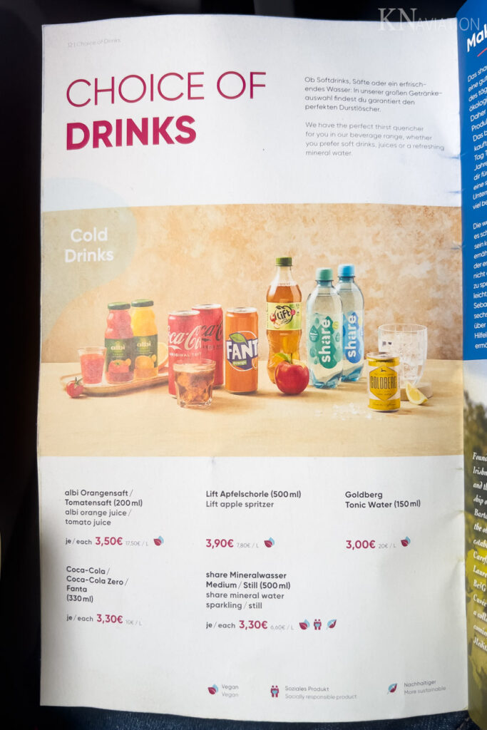 Eurowings Buy-on-Board Menu