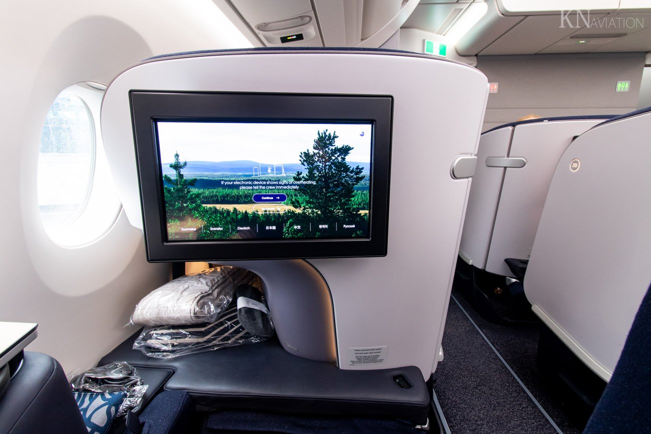 Finnair A350 AirLounge Business Class Screen