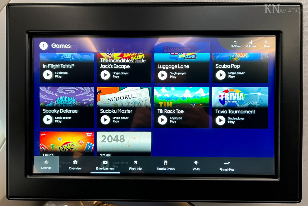 Finnair New In-Flight Entertainment System Games