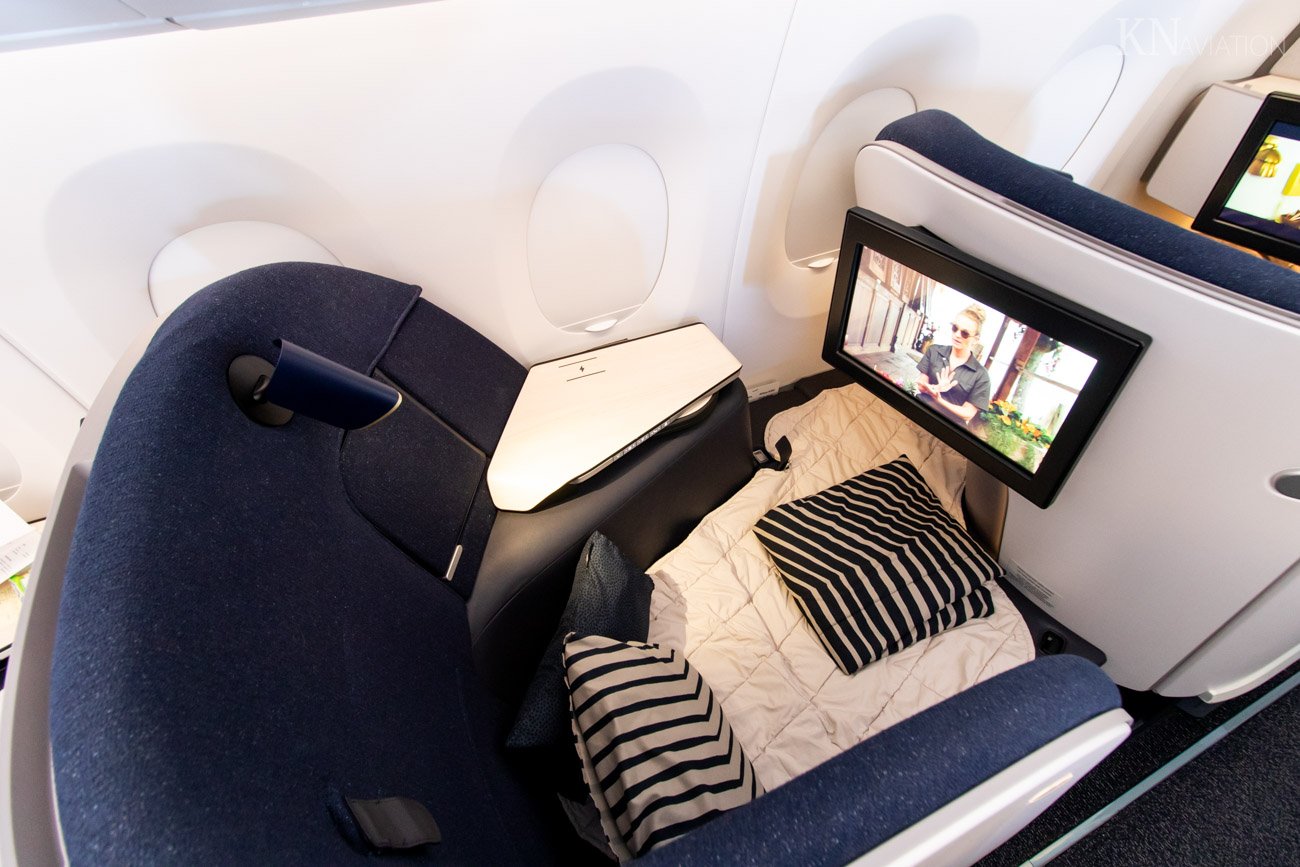 Finnair A350 AirLounge Business Class Seat in Bed Mode