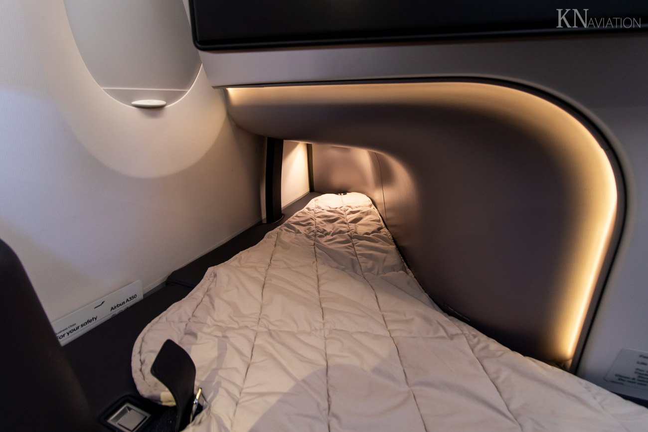 Finnair A350 AirLounge Business Class Seat in Bed Mode