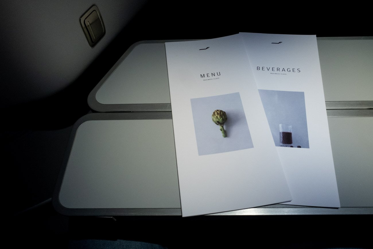 Finnair A350 Business Class Menus