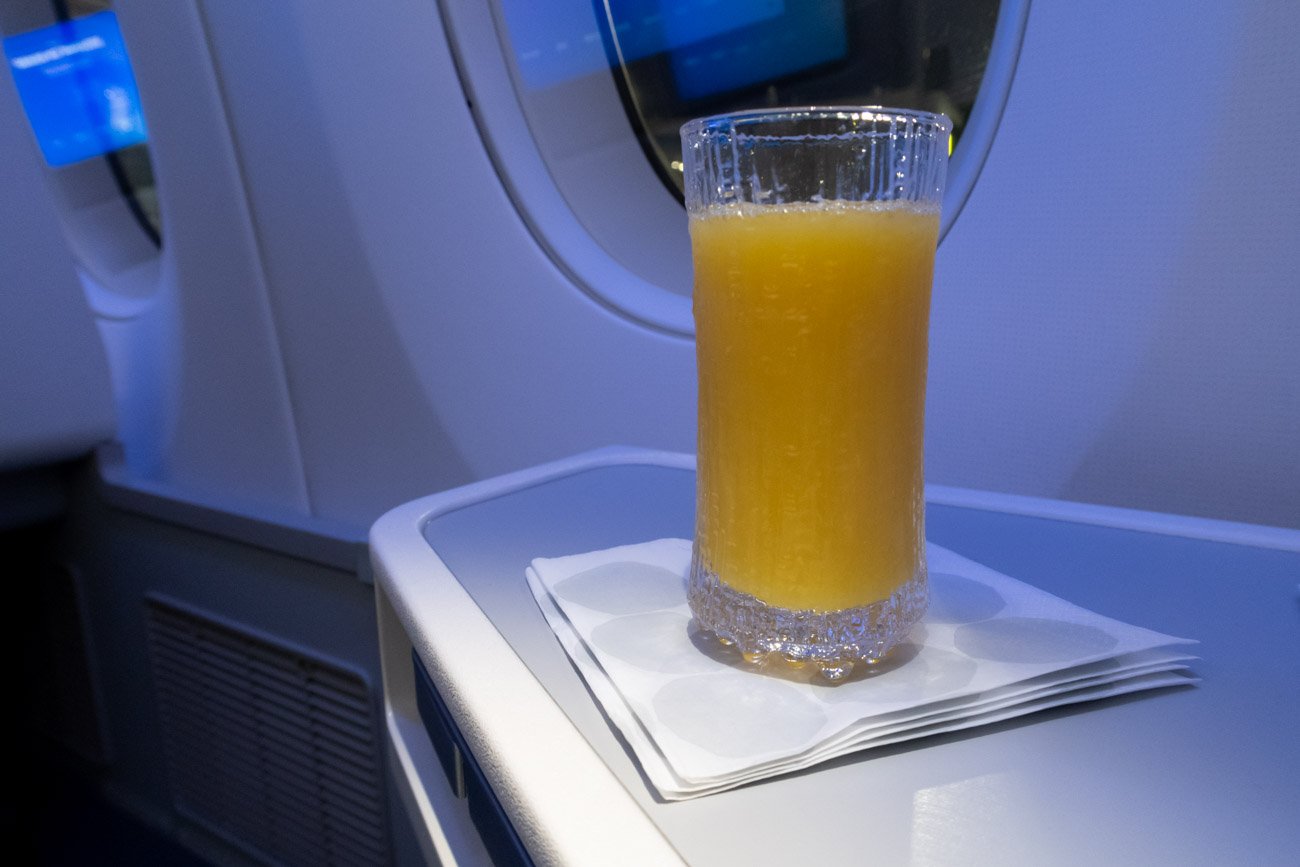 Finnair A350 Business Class Welcome Drink