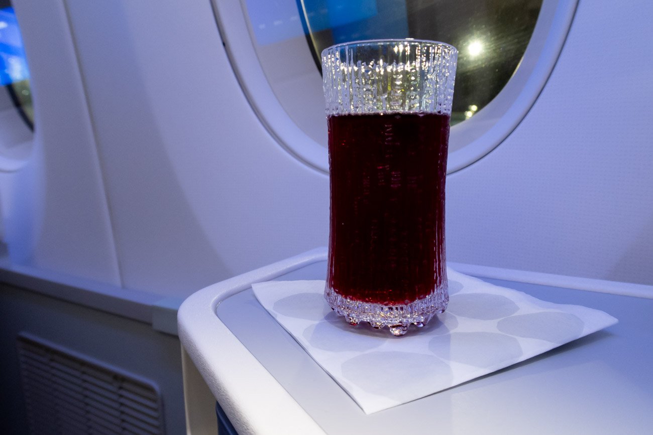 Finnair A350 Business Class Welcome Drink