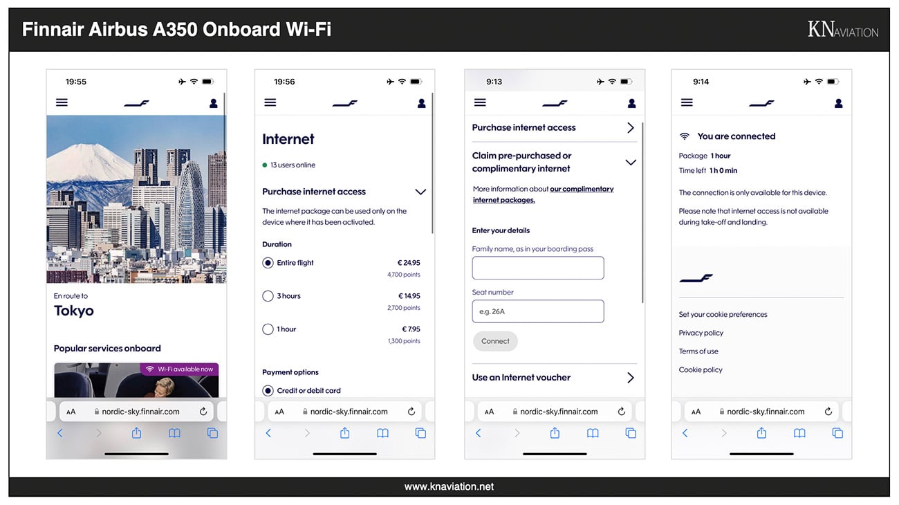 Finnair A350 Onboard Wi-Fi