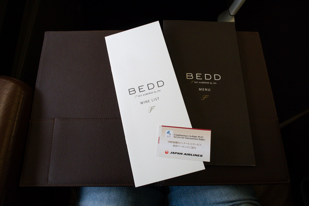 JAL 777-300ER First Class Menu