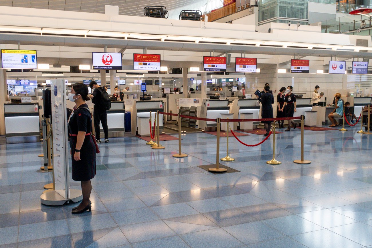 JAL First Class Check-in Counters at Haneda