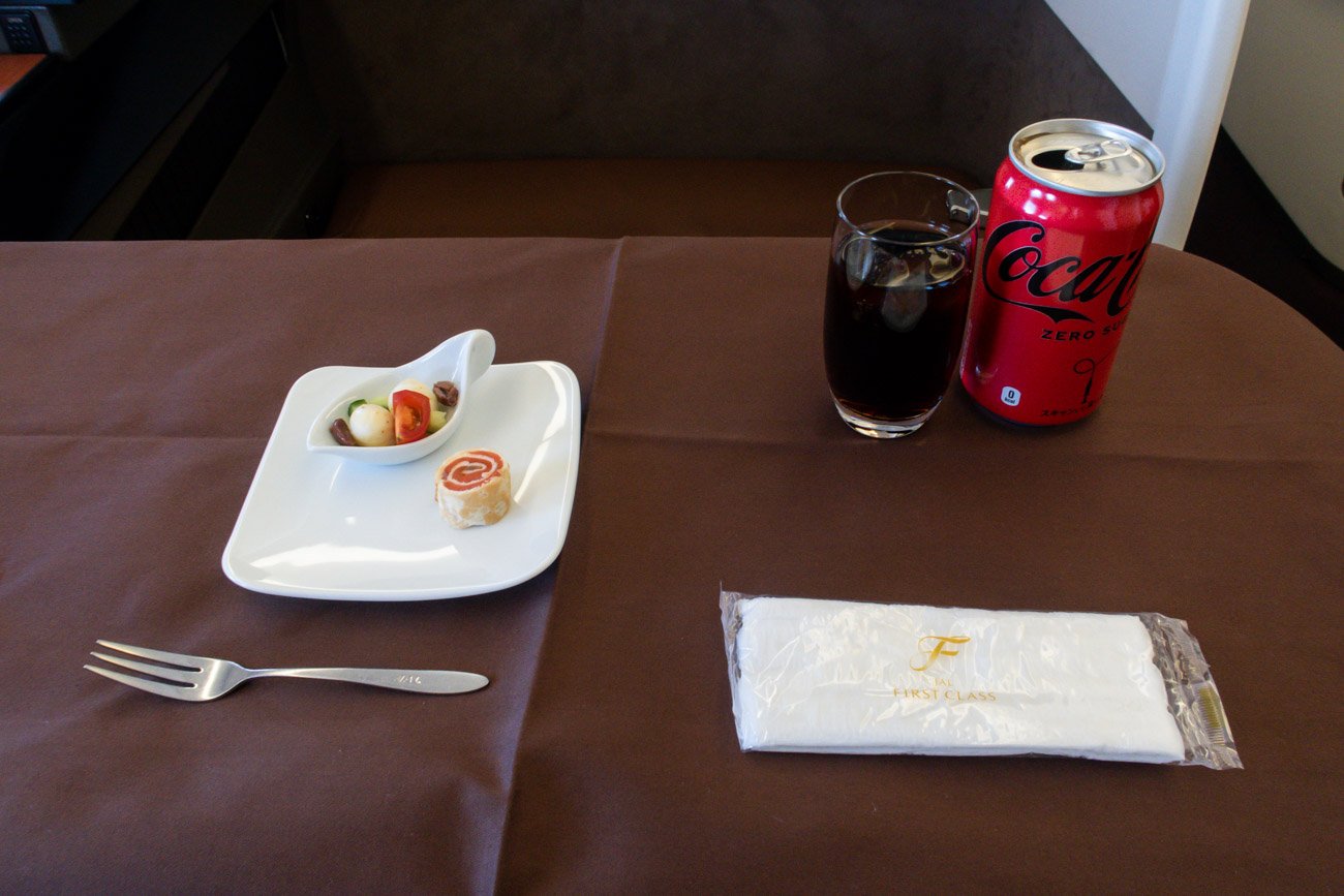 JAL First Class After Take-Off Snack