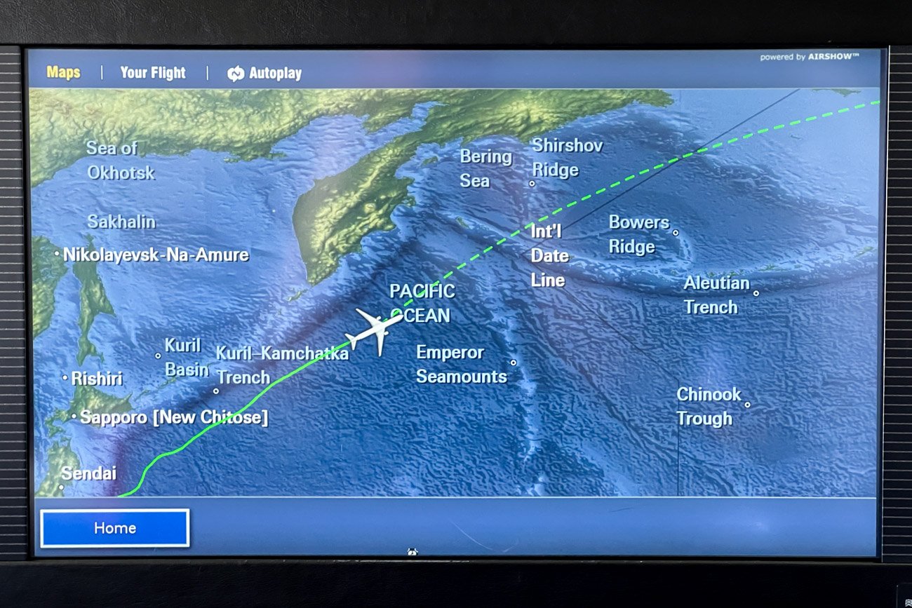 JAL Tokyo New York In-Flight Map