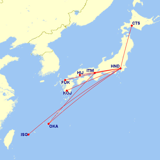 JAL Domestic First Class Network