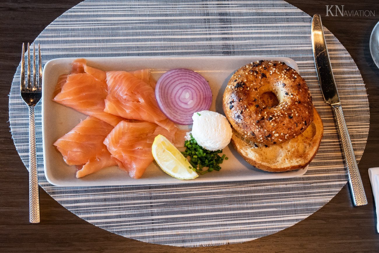 American Airlines Flagship First Dining at JFK Bagel