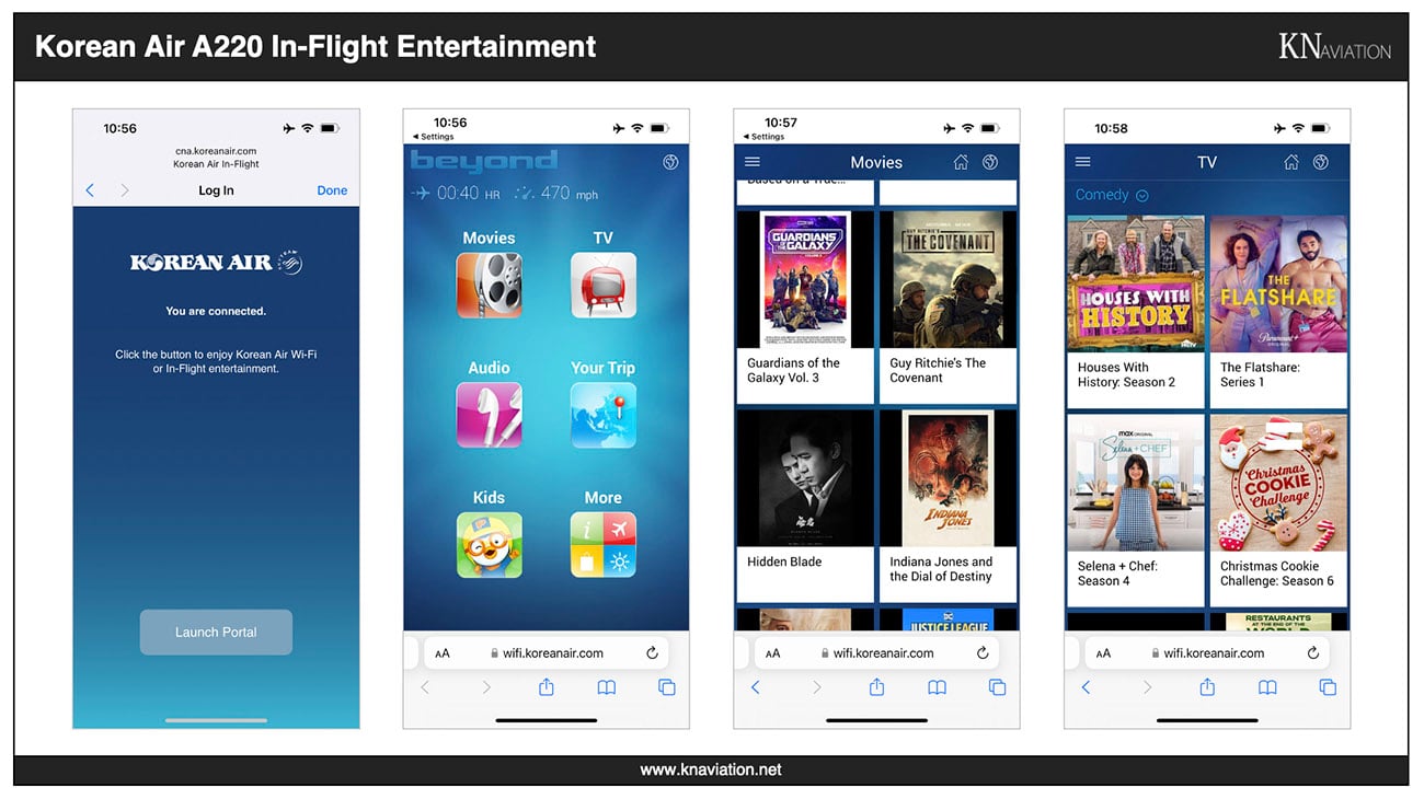 Korean Air A220 In-Flight Entertainment