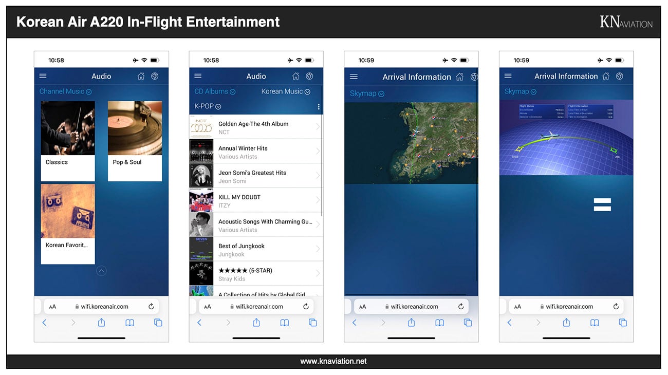 Korean Air A220 In-Flight Entertainment
