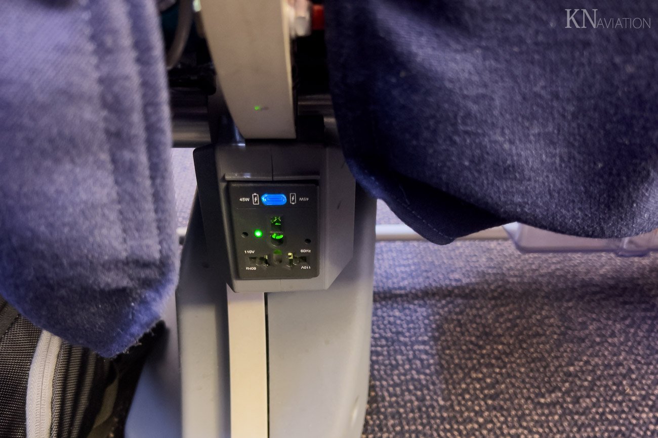 Korean Air A321neo Economy Class Power Outlet and USB