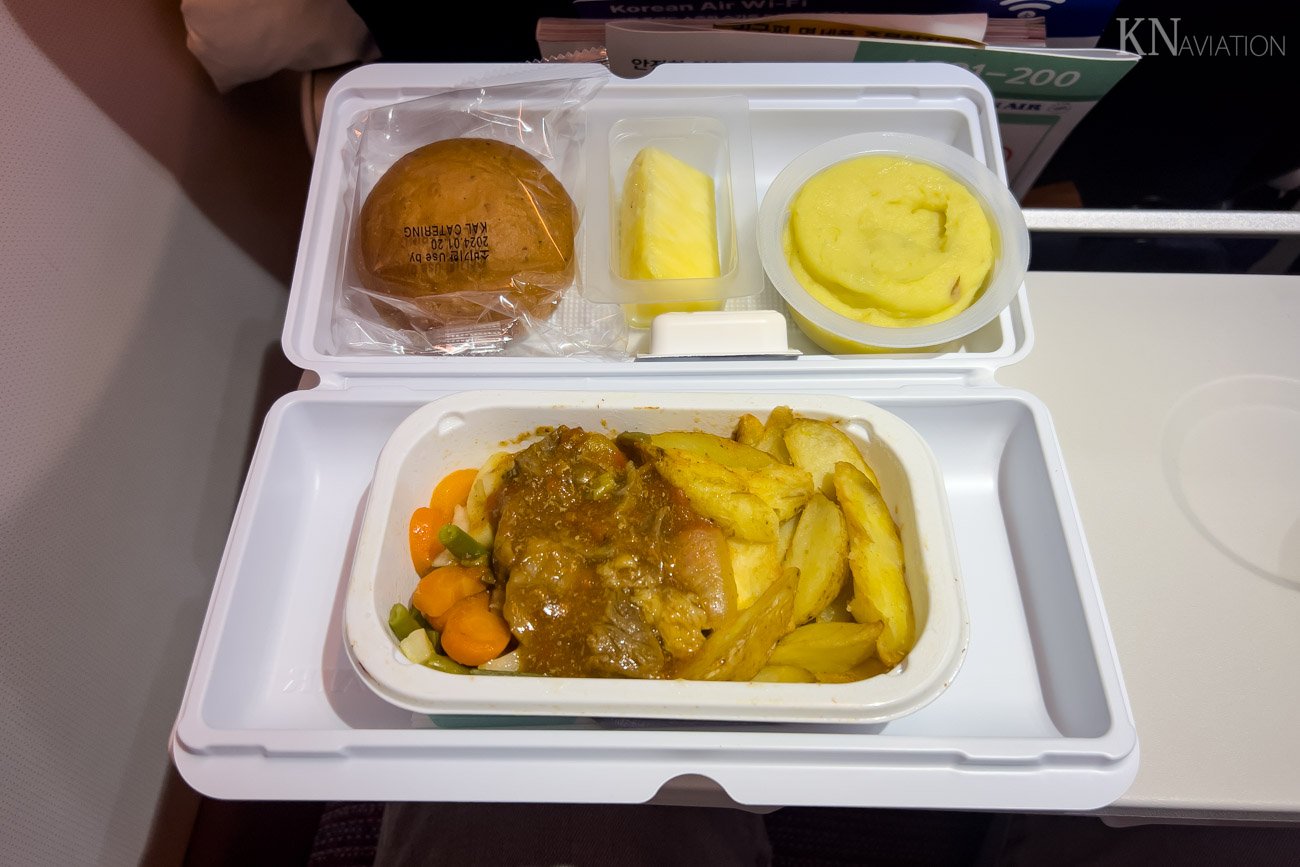 Korean Air Economy Class Dinner