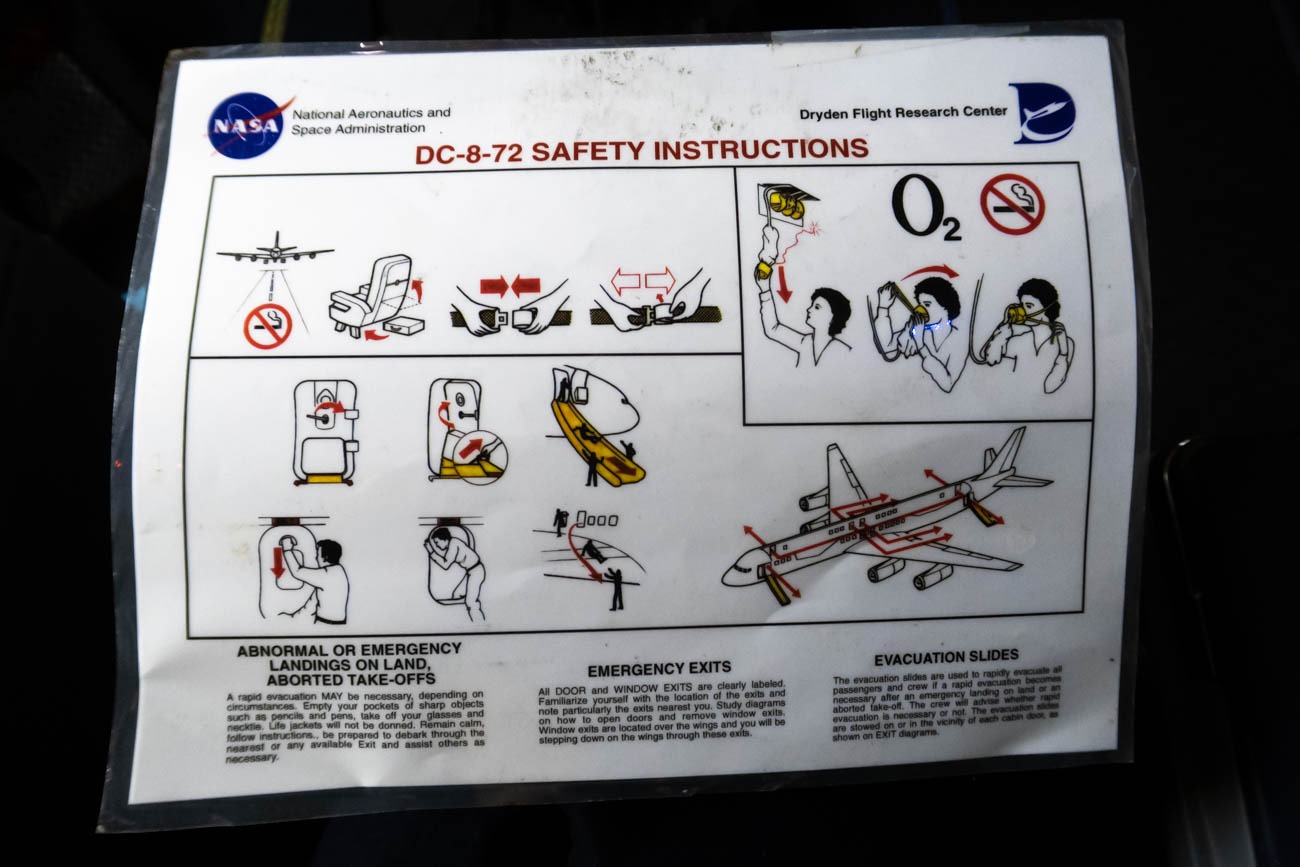 NASA DC-8 Safety Card