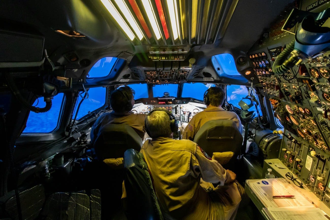 NASA DC-8 Cockpit During Blue Hour