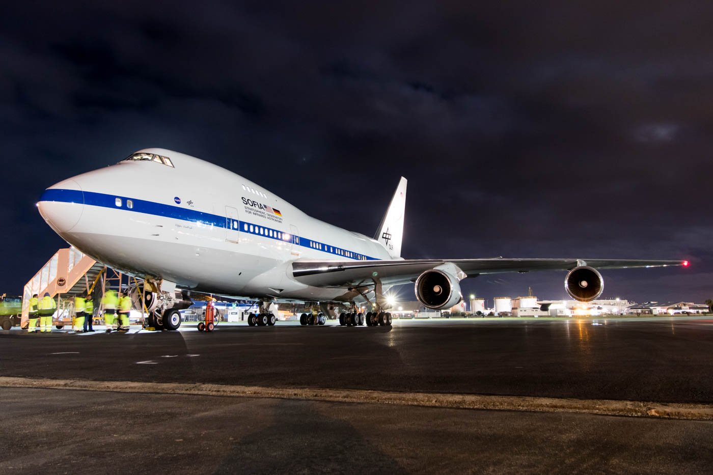 NASA Boeing 747SP SOFIA N747NA at Christchurch Airport