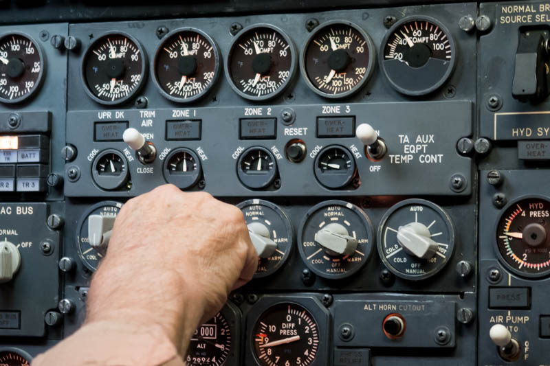 NASA 747SP Temperature Control Panel