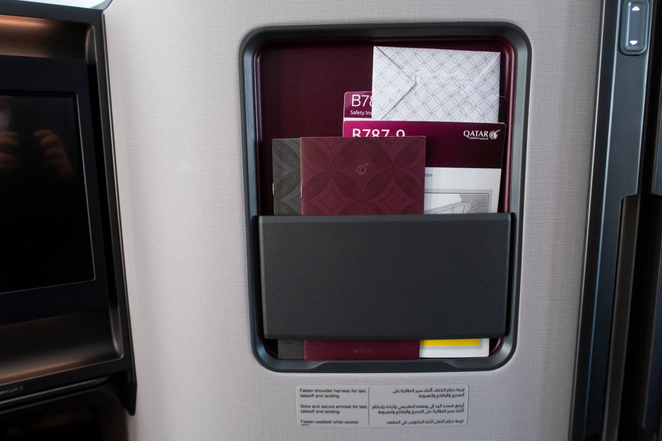 Qatar Airways 787-9 Business Class Seat Pocket