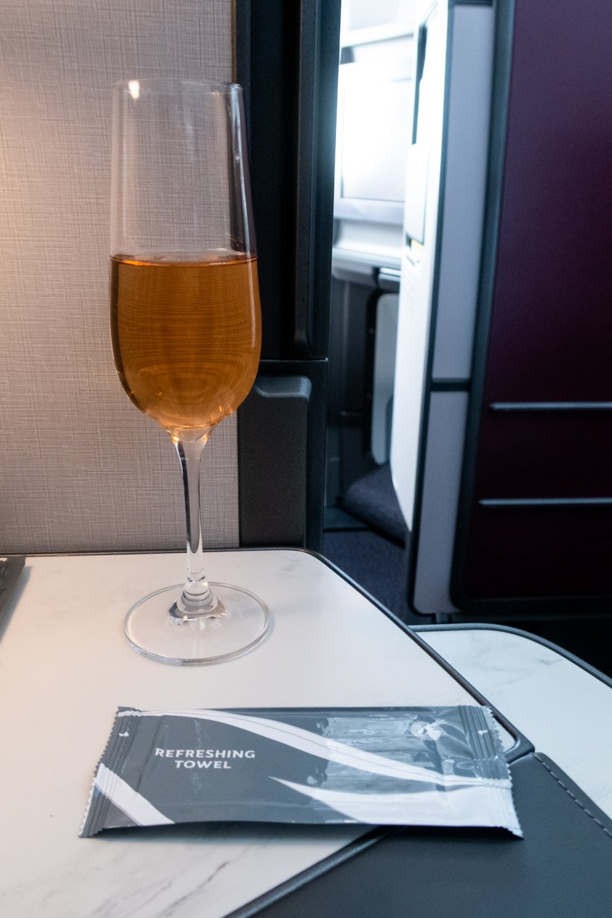 Qatar Airways Business Class Welcome Drink