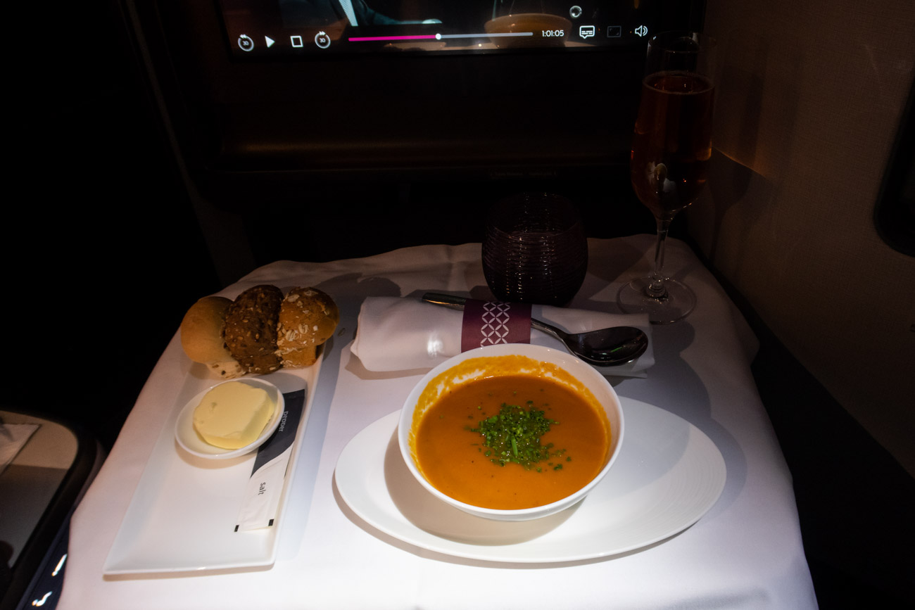 Qatar Airways Medium-Haul Business Class Soup