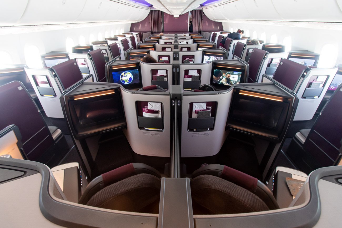 Qatar Airways 787-9 Business Class Cabin