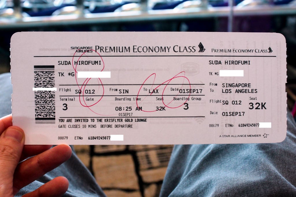 Singapore Airlines Premium Economy Boarding Pass