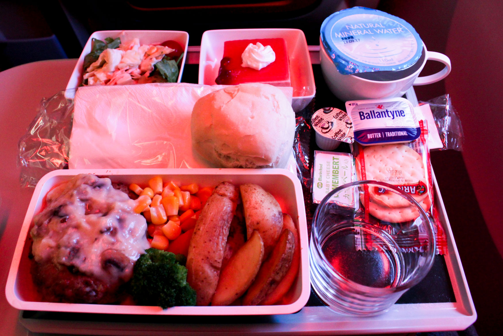 Singapore Airlines Hamburg Beef Meal