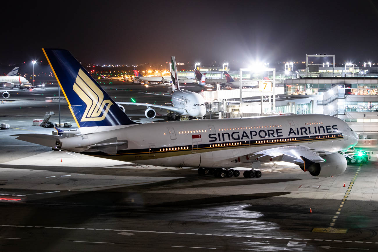 Singapore Airlines A380 at New York JFK