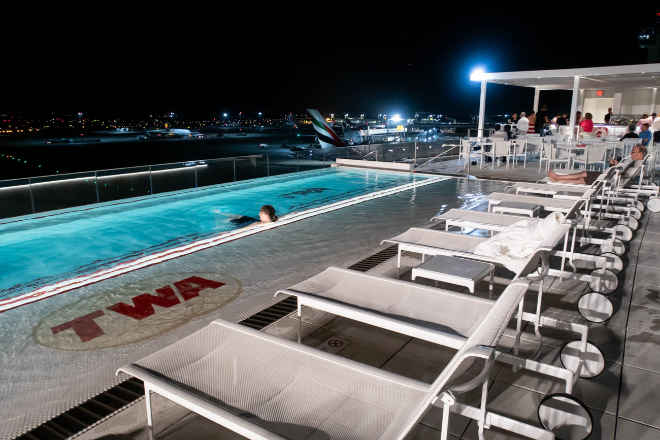 TWA Hotel Pool at Night