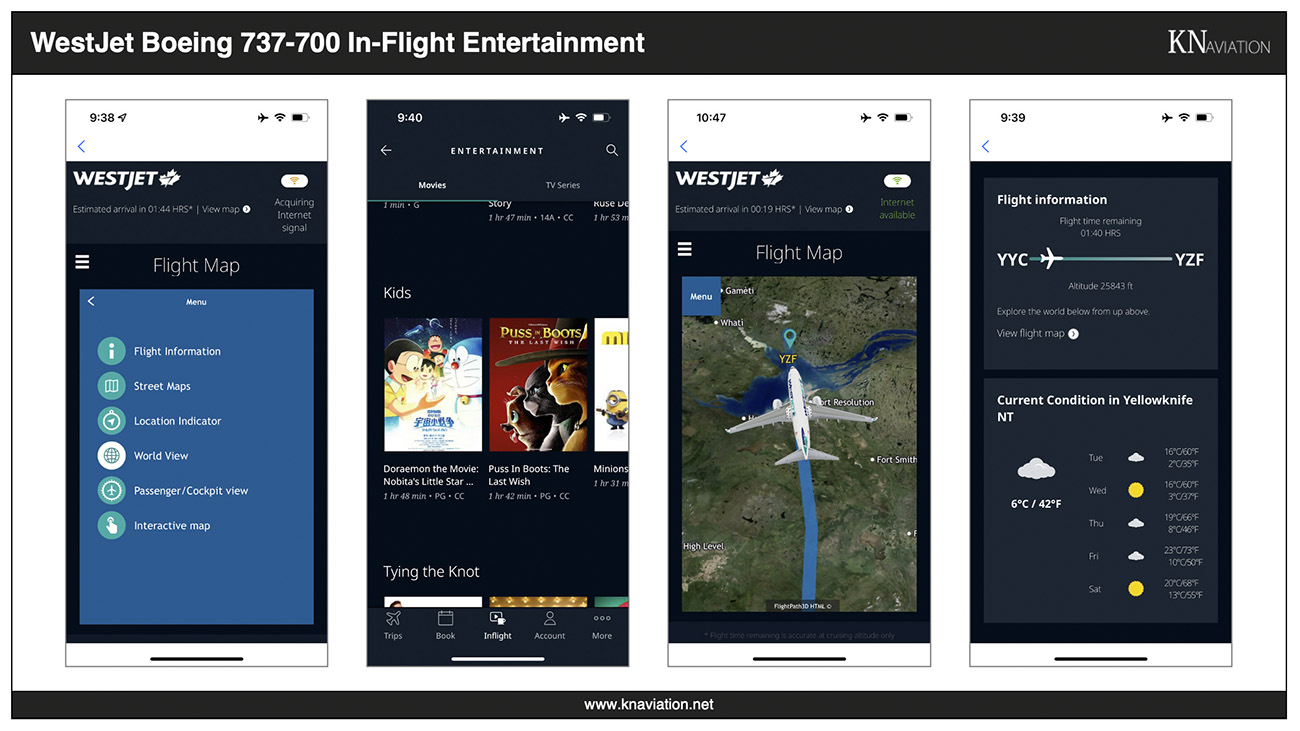 WestJet 737-700 In-Flight Entertainment