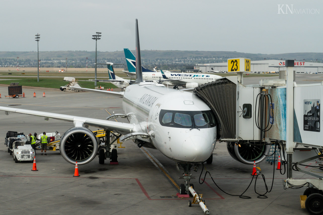 Air Canada A220 at Calgary Airport